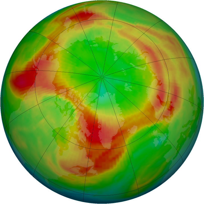 Arctic ozone map for 06 March 1990